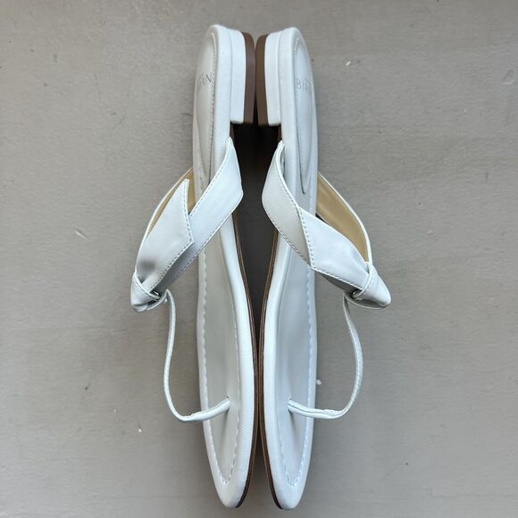 Alexandre Birman Clarita White Leather Bow Thong Sandal Shoes Women EU 37 US 6.5 - Picture 4 of 15